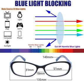 img 3 attached to 👓 4-Pack CRGATV Blue Light Blocking Reading Glasses - Small Frame Magnifying Eyeglasses for Women (3.5 Power) - Anti-Glare, Eye Strain Relief, and Spring Hinge