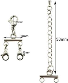 img 1 attached to 💍 Tegg 3 Sets Silver Multi Strand Clasps with Lobster Clasps: Perfect for Bracelet & Necklace Jewelry Making!