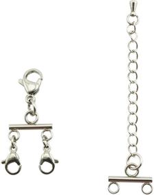 img 2 attached to 💍 Tegg 3 Sets Silver Multi Strand Clasps with Lobster Clasps: Perfect for Bracelet & Necklace Jewelry Making!