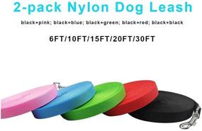 img 2 attached to 🐶 SEPXUFORE 2-Pack Nylon Dog Leash: 6FT, 10FT, 15FT, 20FT, 30FT - Versatile Recall Training & Agility Lead for Dog Walking, Camping, Exploring, Playing & Backyard Adventures