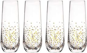 img 2 attached to 🥂 Golden Luster Stemless Champagne Flute Glasses - Set of 4 Mimosa Glasses - 9oz Capacity