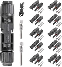 img 4 attached to 🔌 Bundle of 10 Sets of BothLt Mc-4 Solar Panel Cable Connectors with Assembly Tool - Male/Female Waterproof 1000V 30A Copper Solar Wire Adapters for Connecting Solar Panels