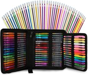 img 4 attached to 🖍️ Ultimate 96 Color Artist Gel Pen Set: Glitter, Metallic, Neon & Pastel - Non-Toxic, More Ink, Refillable - Perfect for Adult Coloring Books, Crafts, Doodling, and Drawing!