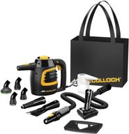 🧼 black mcculloch mc1230 handheld steam cleaner with extension hose, 11-piece accessory set, chemical-free cleaning логотип