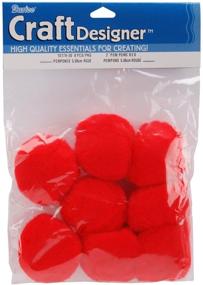 img 1 attached to 🔴 Red 2-Inch Darice Acrylic Pom Pom Set - 8-Piece