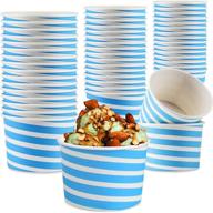 typtop 8 oz. ice cream sundae cups - pack of 50 paper disposable dessert bowls with party supplies logo