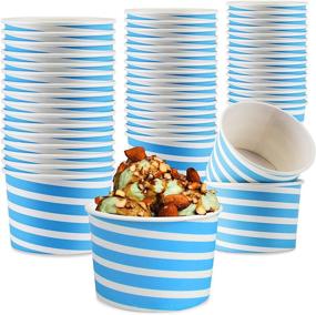 img 4 attached to Typtop 8 oz. Ice Cream Sundae Cups - Pack of 50 Paper Disposable Dessert Bowls with Party Supplies