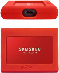 img 4 attached to Red Silicone Bumper for Samsung T5 Portable SSD - Strong Shock Absorption, Enhanced Slip Resistance - GetGear
