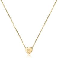 💖 paerapak 14k gold filled heart initial necklace for women - personalized letter pendant jewelry gift for her, kids, child logo