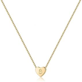 img 4 attached to 💖 PAERAPAK 14K Gold Filled Heart Initial Necklace for Women - Personalized Letter Pendant Jewelry Gift for Her, Kids, Child