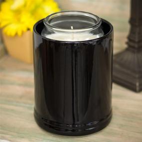 img 3 attached to Set of 2 Electric Large Jar Candle Warmers - Glossy Black and Marbled Ceramic Stoneware by Elanze Designs