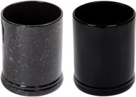 set of 2 electric large jar candle warmers - glossy black and marbled ceramic stoneware by elanze designs логотип