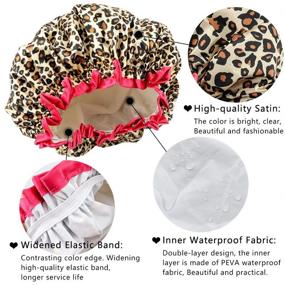 img 2 attached to 🚿 TCOTBE 4 Pieces: Double Waterproof Layers Shower Caps for Women - Reusable & Environmentally Friendly Bathing Hair Cap