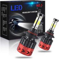 aissy 9005 led headlight bulbs - 4 sides combo, high low beam, 8500lm hb3 head fog light conversion kit, 6500k cool white logo