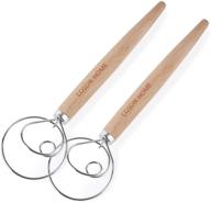 🍞 danish dough whisk & dutch bread hook set - stainless steel hand mixer for perfect bread, pizza, pastries, and more! 13.5 inches, pack of 2 logo