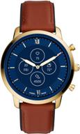fossil neutra stainless leather smartwatch logo