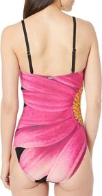 img 2 attached to 👙 Flattering and Timeless: Calvin Klein Women's Classic Bandeau Swimsuit with Tummy Control