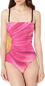 img 3 attached to 👙 Flattering and Timeless: Calvin Klein Women's Classic Bandeau Swimsuit with Tummy Control