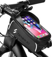 📱 bike phone front frame bag: waterproof top tube cycling phone mount for iphone plus xs max (6.5-inch) - premium bike accessory logo