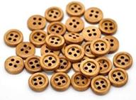 🔘 pepperlonely brand 200pc natural 4 hole scrapbooking sewing wood buttons 11mm – premium quality buttons for crafts and sewing projects logo