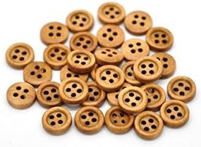 img 1 attached to 🔘 PEPPERLONELY Brand 200PC Natural 4 Hole Scrapbooking Sewing Wood Buttons 11mm – Premium Quality Buttons for Crafts and Sewing Projects