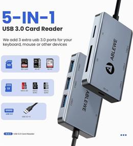 img 3 attached to ABLEWE 3-Port USB 3.0 Multi-Card Reader with SD/TF Card Readers - 5-in-1 High-Speed Compatibility for Windows, Mac, Linux