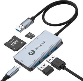 img 4 attached to ABLEWE 3-портовый USB 3.0 мультикард-ридер с SD/TF карт-ридерами - 5 в 1 высокоскоростная совместимость для Windows, Mac, Linux.