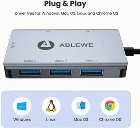 img 1 attached to ABLEWE 3-портовый USB 3.0 мультикард-ридер с SD/TF карт-ридерами - 5 в 1 высокоскоростная совместимость для Windows, Mac, Linux.