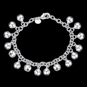 img 3 attached to 🔔 Xiaodou 925 Sterling Silver-Plated Bell Chain Bracelet/Anklet - Adjustable for Women and Girls - Ideal Gift