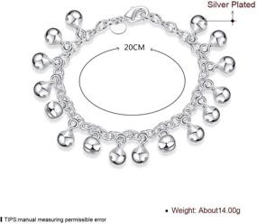 img 2 attached to 🔔 Xiaodou 925 Sterling Silver-Plated Bell Chain Bracelet/Anklet - Adjustable for Women and Girls - Ideal Gift