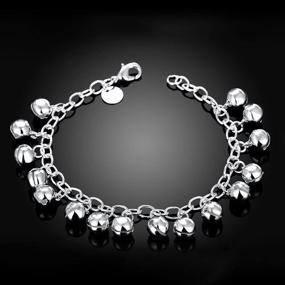 img 1 attached to 🔔 Xiaodou 925 Sterling Silver-Plated Bell Chain Bracelet/Anklet - Adjustable for Women and Girls - Ideal Gift