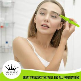 img 1 attached to 🔎 Precision Needle Nose Tweezers for Ingrown Hair - Effective Removal of Splinters, Ticks & Glass - Ideal for Eyebrow and Facial Hair (Black Green Yellow)