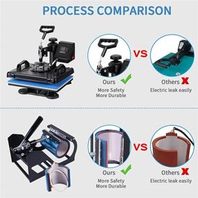 img 1 attached to 👕 SURPCOS 12x15 Heat Press Machine 5-in-1 Combo - Sublimation Tshirt Printing Press, Mug, T-Shirt & Hat Press with 360-Degree Swing: Multifunctional Digital Heat Machine