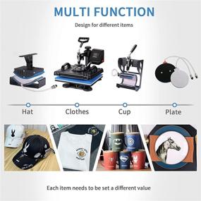 img 2 attached to 👕 SURPCOS 12x15 Heat Press Machine 5-in-1 Combo - Sublimation Tshirt Printing Press, Mug, T-Shirt & Hat Press with 360-Degree Swing: Multifunctional Digital Heat Machine