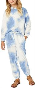 img 4 attached to 👚 Apbondy Girls 2PCS Tie Dye Hoodies and Jogger Sweatpant Sets for Comfy & Stylish Loungewear
