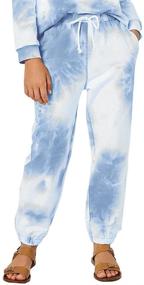 img 3 attached to 👚 Apbondy Girls 2PCS Tie Dye Hoodies and Jogger Sweatpant Sets for Comfy & Stylish Loungewear