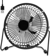 💨 compact usb-powered desk fan - 6-inch high velocity mini fan for office, bedroom, and more – metal design, 2-speed settings, 360° tilt angle logo