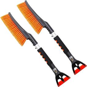 img 4 attached to ❄️ 24” Snow Brush with Ice Scraper 2 Pack – Ultimate Winter Car Tool Set with Comfortable Foam Grip, Detachable Scraper, Soft Bristle Head – Durable Aluminum Body – No Scratch Snow Removal, Ideal for Car or SUV Window & Windshield – Must-Have Vehicle Accessory