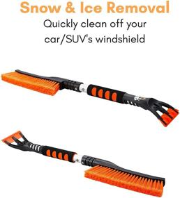 img 2 attached to ❄️ 24” Snow Brush with Ice Scraper 2 Pack – Ultimate Winter Car Tool Set with Comfortable Foam Grip, Detachable Scraper, Soft Bristle Head – Durable Aluminum Body – No Scratch Snow Removal, Ideal for Car or SUV Window & Windshield – Must-Have Vehicle Accessory