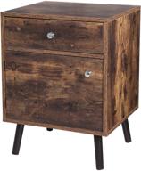 durable vasagle side table with 1 drawer - rustic brown nightstand for bedroom, living room, office - 17.7 x 15.8 x 23.6 inches logo