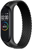 🔗 премиальный плетеный ремешок solo loop: совместим с браслетами для xiaomi mi band 5 6, мягкий эластичный нейлоновый спортивный запасной браслет для mi band 4 3 - женский мужской эластичный фиброзный ремешок логотип