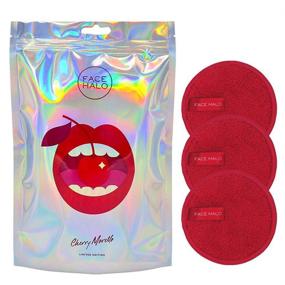 img 3 attached to 🍒 Face Halo Cherry: Reusable Microfiber Makeup Remover Pads & Wash Bag - Ideal for Heavy Makeup, Masks, Mascara, Eye Shadow, and Foundation