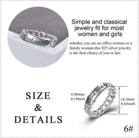 img 2 attached to 💍 Sterling Silver Cuban Knot Link Chain Engraved Good Luck Eternity Band Ring for Women, Men & Unisex