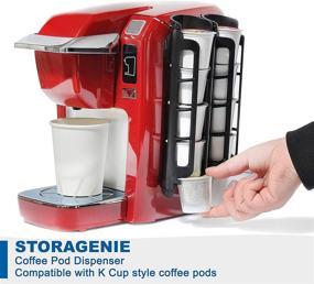 img 3 attached to Держатель кофейных капсул Keurig K-cup STORAGENIE, крепление сбоку для хранения К-капсул на небольших поверхностях (2 шт./до 10 капсул, черный)