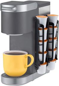 img 4 attached to Держатель кофейных капсул Keurig K-cup STORAGENIE, крепление сбоку для хранения К-капсул на небольших поверхностях (2 шт./до 10 капсул, черный)