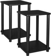 🏢 vasagle 2-tier end table set of 2 nightstand side table storage shelf stable for living room bedroom office 13.4 x 13.4 x 19.7 inches black ulet181b01 logo