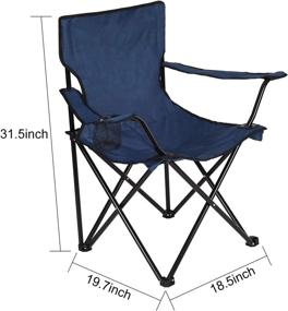 img 3 attached to 🏕️ Blue DeveSouth Outdoor Camping Chair - Padded Quad Rod Chair with Collapsible Steel Frame, Portable Wide Back, Cup Holder - Lightweight for Beach