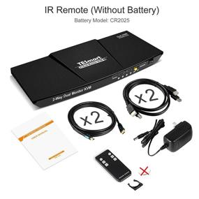 img 1 attached to 🖥️ TESmart Dual Monitor 2-Port KVM Switch for 2 Computers and 2 Monitors - HDMI KVM Switch 2x2, 4K@60Hz UHD with 2x 1.5m HDMI KVM Cables, Audio Output & USB Release