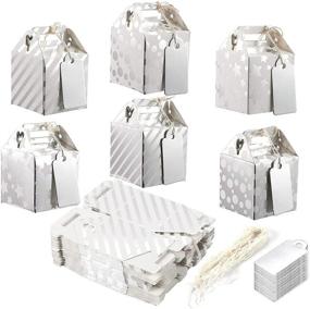 img 4 attached to 🎁 Pack of 36 Silver Favor Boxes with Gift Tags and String - 2 Inch Size