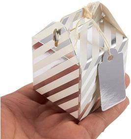 img 2 attached to 🎁 Pack of 36 Silver Favor Boxes with Gift Tags and String - 2 Inch Size